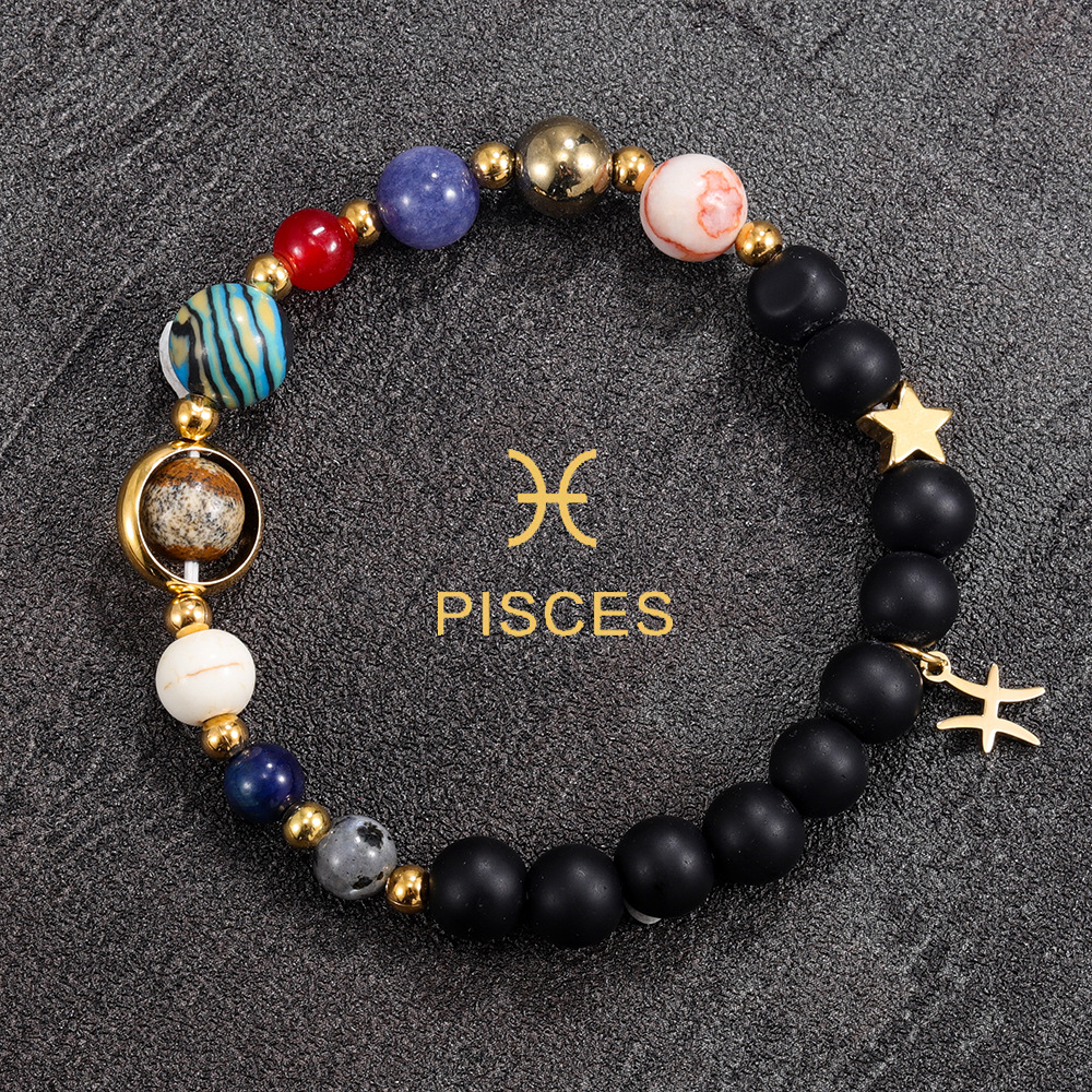 Pisces Zodiac Gemstone Bracelet by Velastrand